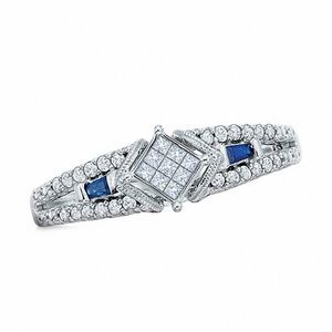 Diamond Ring with Sapphires